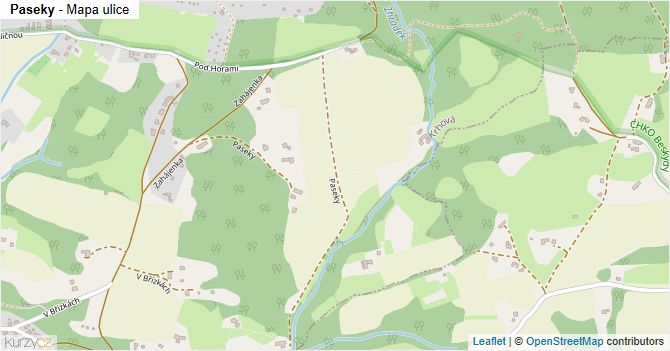 Paseky - mapa ulice