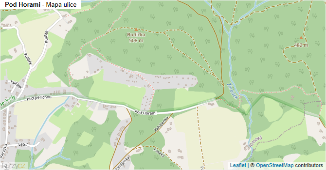 Pod Horami - mapa ulice