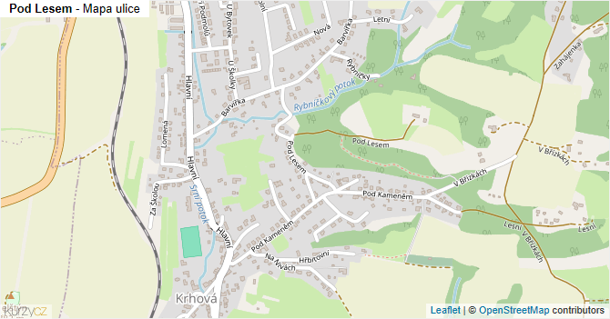 Pod Lesem - mapa ulice