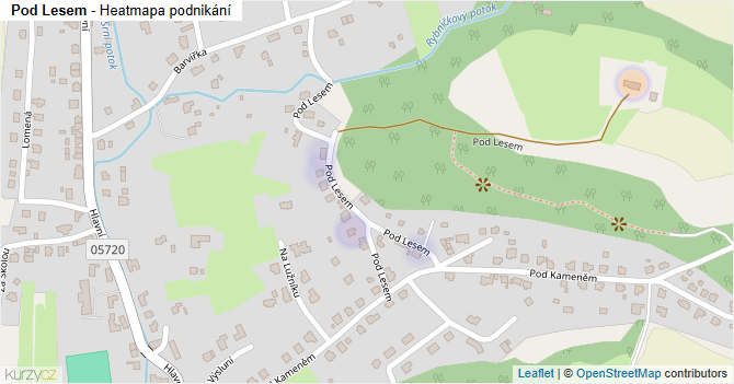 Pod Lesem - mapa podnikání