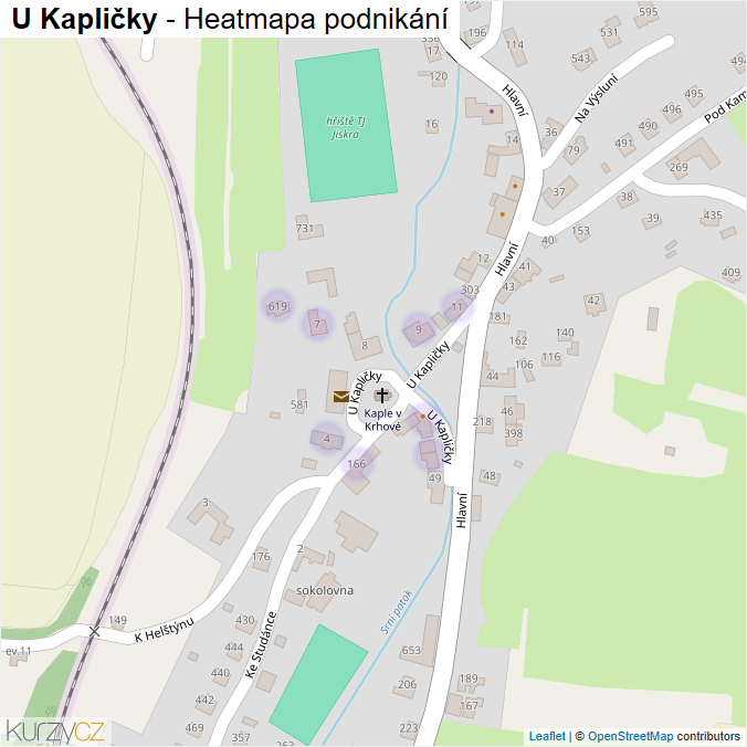 Mapa U Kapličky - Firmy v ulici.