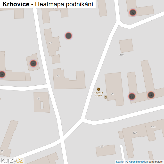 Mapa Krhovice - Firmy v obci.