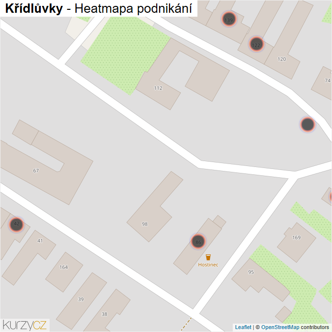 Mapa Křídlůvky - Firmy v obci.