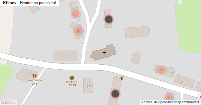 Křimov - mapa podnikání