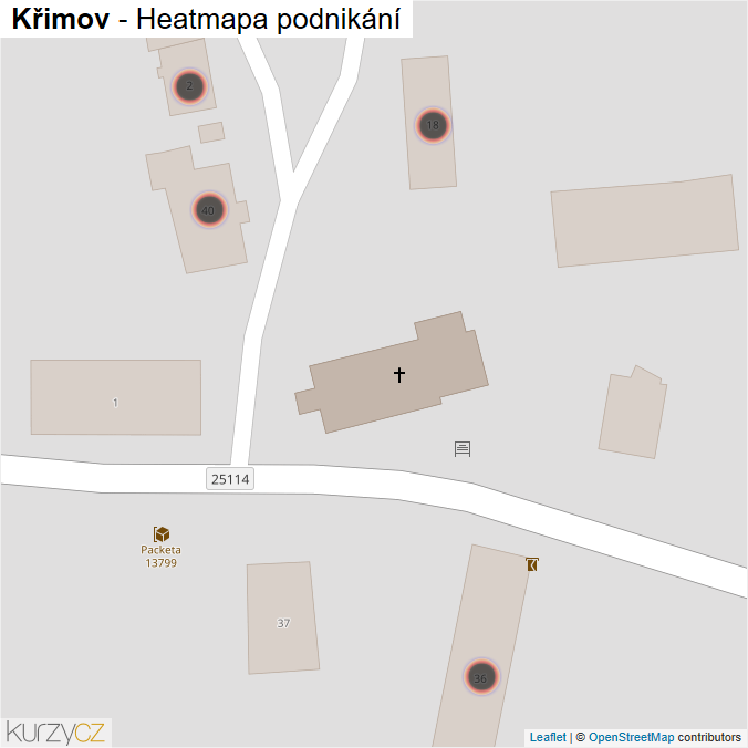 Mapa Křimov - Firmy v obci.