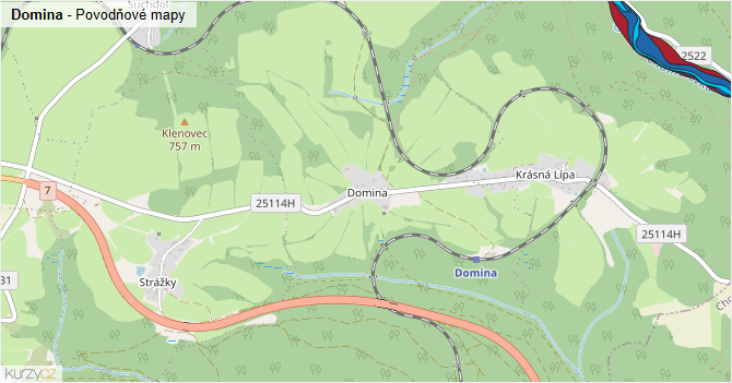 Domina - záplavové mapy stoleté vody