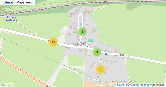 Křimov - mapa firem