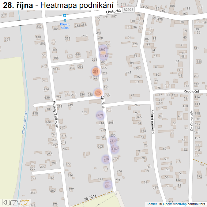Mapa 28. října - Firmy v ulici.