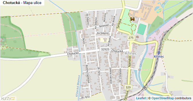 Chotucká - mapa ulice