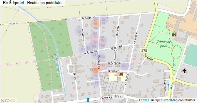 Ke Štěpnici - mapa podnikání