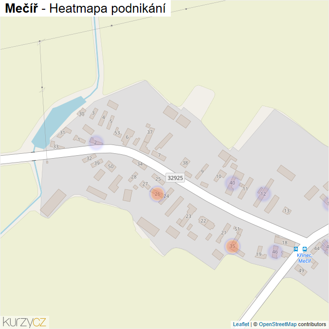 Mapa Mečíř - Firmy v části obce.