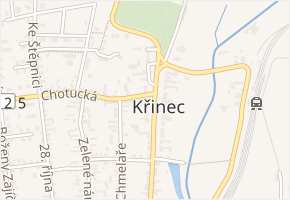 Náměstí v obci Křinec - mapa ulice