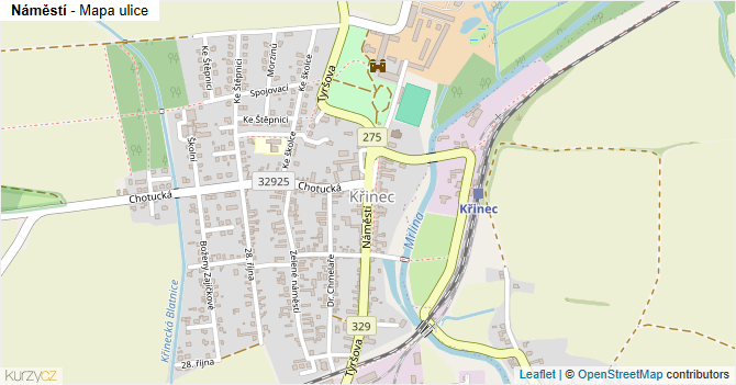 Náměstí - mapa ulice