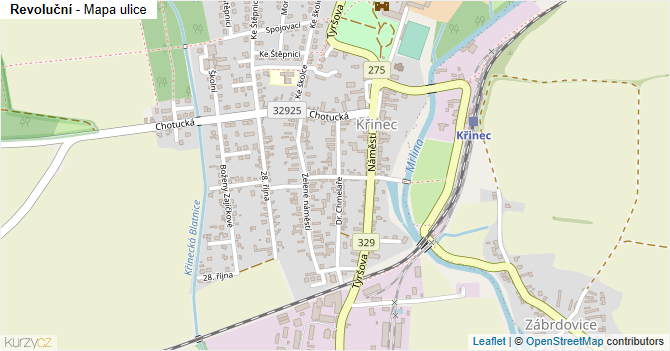 Revoluční - mapa ulice