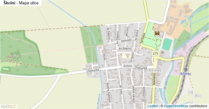 Školní - mapa ulice