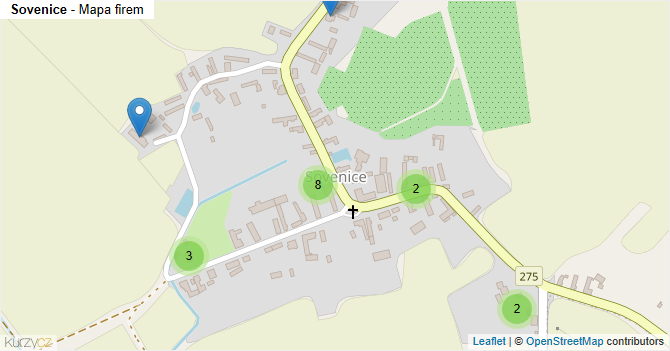 Sovenice - mapa firem