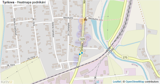 Tyršova - mapa podnikání