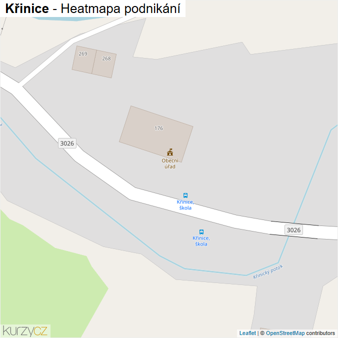 Mapa Křinice - Firmy v obci.
