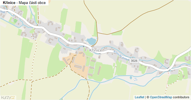 Křinice - mapa části obce