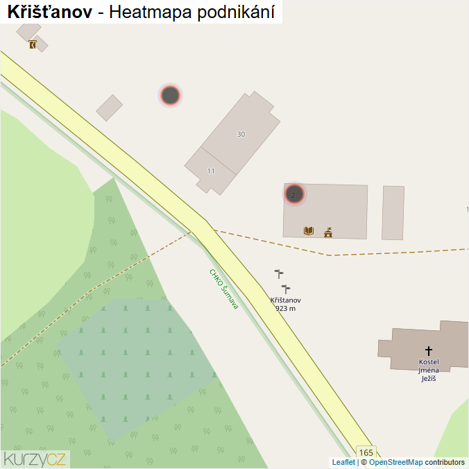 Mapa Křišťanov - Firmy v obci.