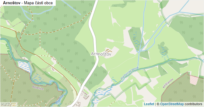 Arnoštov - mapa části obce