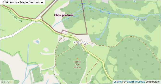 Křišťanov - mapa části obce