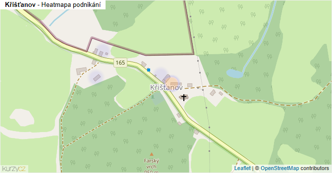 Křišťanov - mapa podnikání