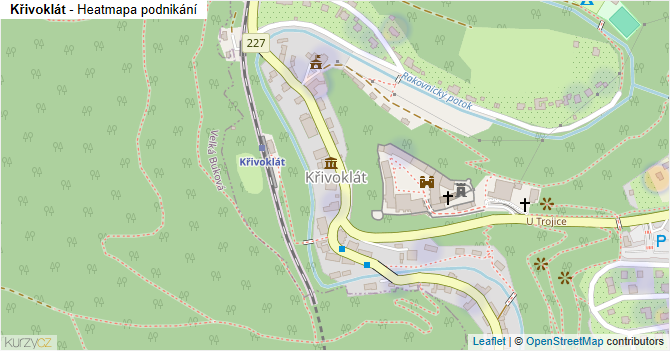 Křivoklát - mapa podnikání
