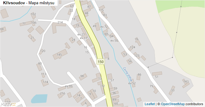 Křivsoudov - mapa městysu