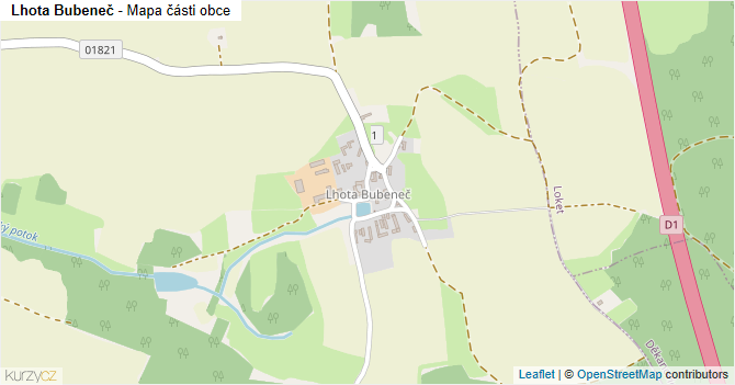 Lhota Bubeneč - mapa části obce