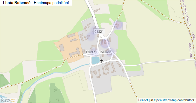 Lhota Bubeneč - mapa podnikání