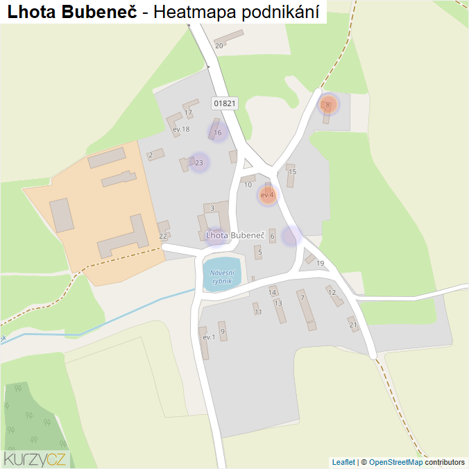 Mapa Lhota Bubeneč - Firmy v části obce.