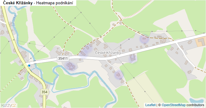 České Křižánky - mapa podnikání