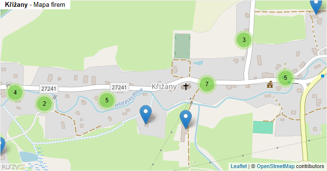 Křižany - mapa firem