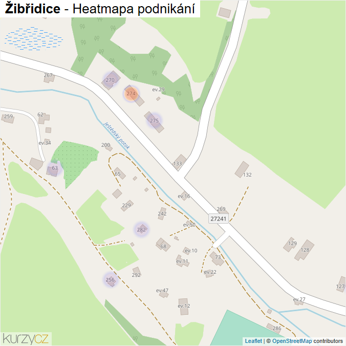Mapa Žibřidice - Firmy v části obce.