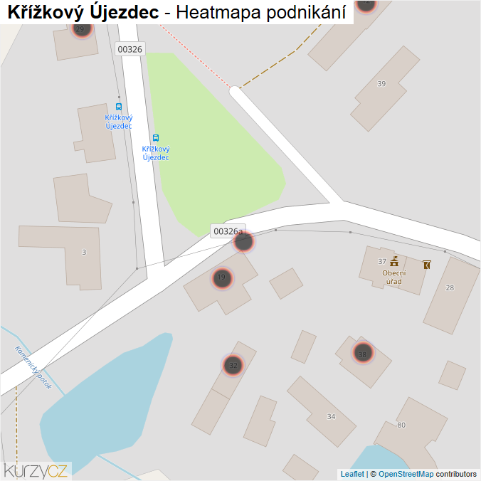 Mapa Křížkový Újezdec - Firmy v obci.