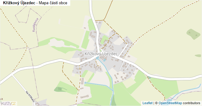 Křížkový Újezdec - mapa části obce