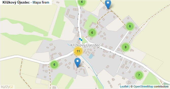 Křížkový Újezdec - mapa firem