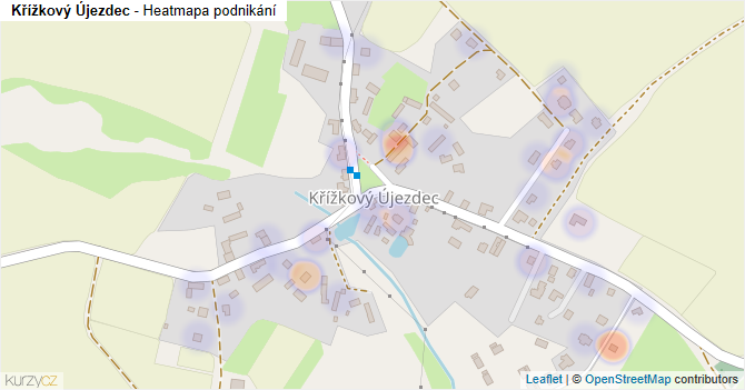 Křížkový Újezdec - mapa podnikání