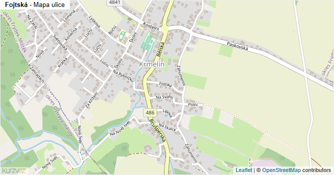 Fojtská - mapa ulice