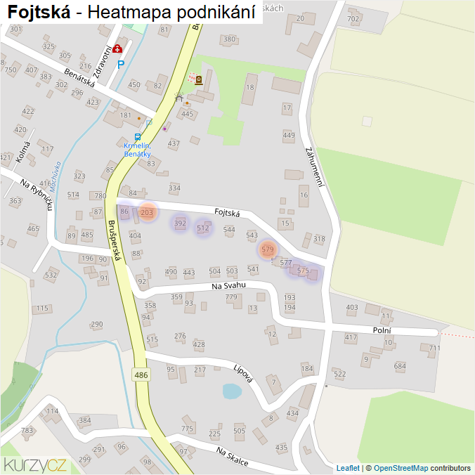 Mapa Fojtská - Firmy v ulici.