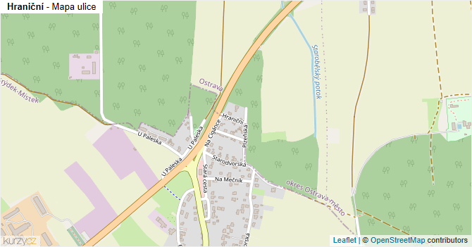 Hraniční - mapa ulice