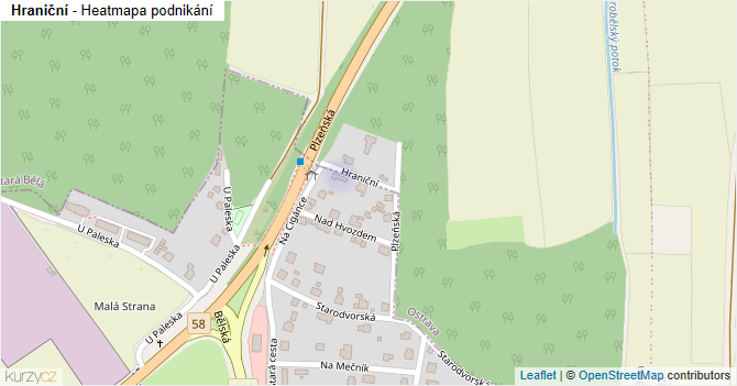 Hraniční - mapa podnikání