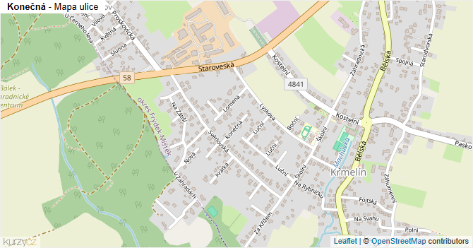 Konečná - mapa ulice