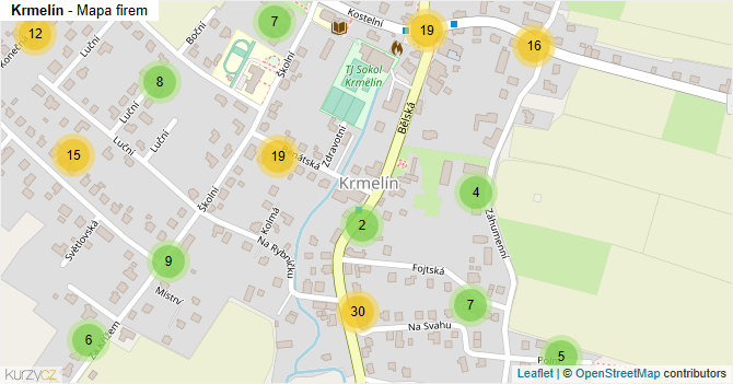 Krmelín - mapa firem