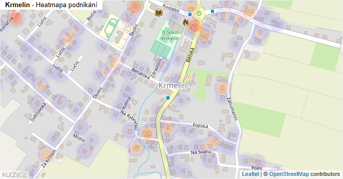Krmelín - mapa podnikání