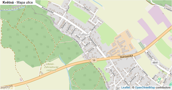 Květná - mapa ulice