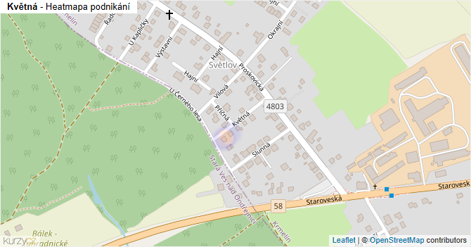 Květná - mapa podnikání