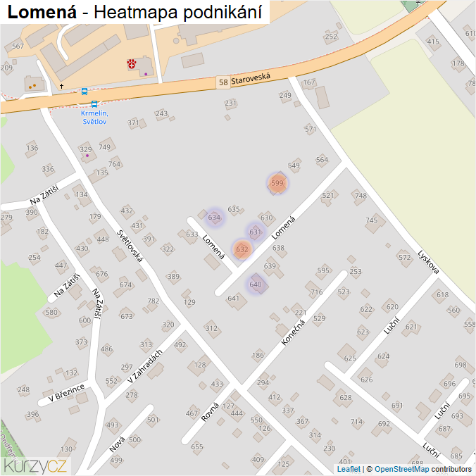 Mapa Lomená - Firmy v ulici.