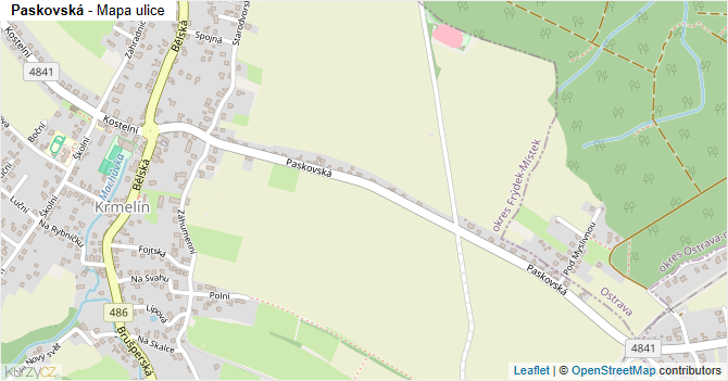 Paskovská - mapa ulice